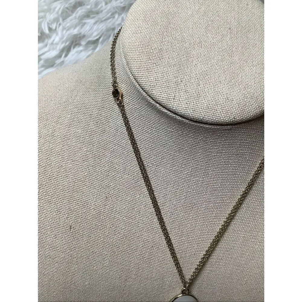LOFT Gold Tone Multi Stone Blue Green White Pendant Statement Necklace F18-58